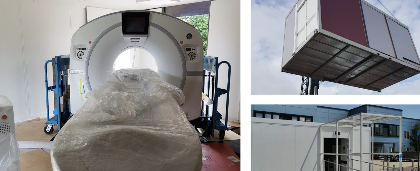 5227TClarke delivers 18th GE Healthcare Pop up modular CT scanner and 50% more control panel orders to support NHS
